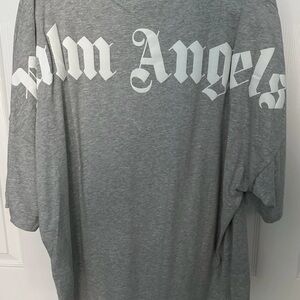 🔥 Palm Angels Gray Men’s Oversized Medium Tee Like New 100% Cotton 🔥